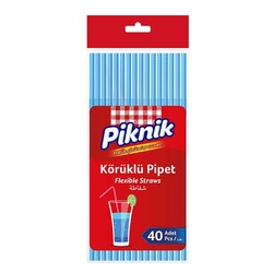 Piknik - 1357-P Piknik Bendy Straws 40 pcs