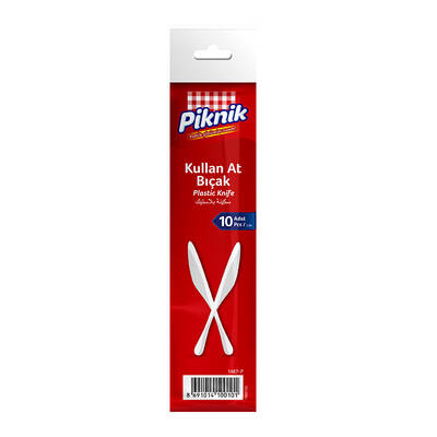 1487-P Piknik Plastic Knife 10 Pcs - 1