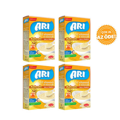 Arı - Arı Sütlü Ballı İrmikli Kahvaltı Pirinç Unu 250 g 4'lü