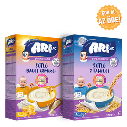 Arılac - Arılac 7 Tahıllı Gece Kaşık Maması 200 grr + Ballı İrmikli Kaşık Maması 200 grr