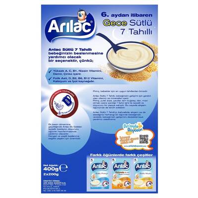 Arılac 7 Tahıllı Gece Kaşık Maması 400 g - 2