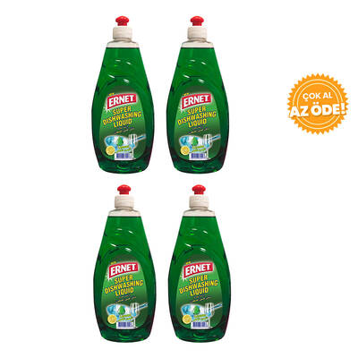 Ernet - Ernet Bulaşık Deterjanı Limon 735 ml 4'lü