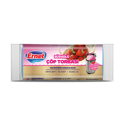 Ernet - Ernet Büzgülü Çöp Torbası Çilek Orta Boy 15'li