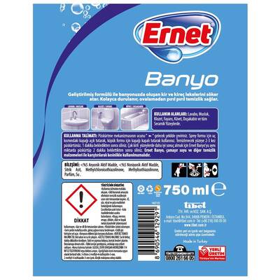 Ernet Mutfak Temizleyici 750 ml + Banyo Temizleyici 750 ml - 3