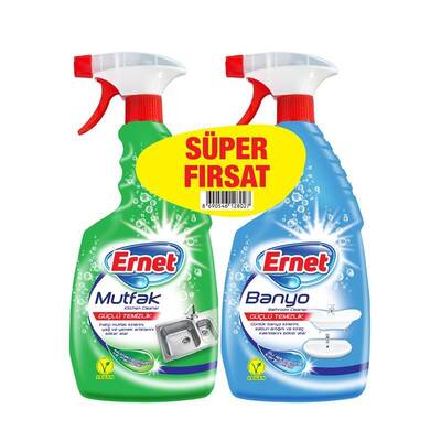 Ernet Kitchen Cleaner 750 ml + Bathroom Cleaner 750 ml - 1