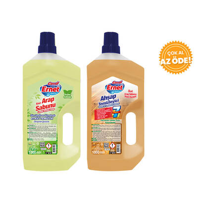 Ernet - Ernet Wood & Laminate Cleaner 1 L + Liquid Soft Soap 1 L (All purpose natural soap)