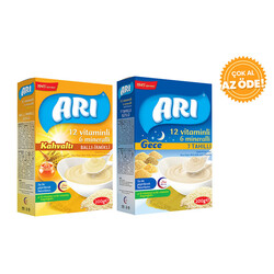 Arı Honey & Milk Semolina Breakfast Rice Flour 200 g + Arı Milk 7 Grain Night Rice Flour 200 g
