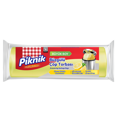 Piknik Garbage Bag Drawstring Lemon Large(10) - 1