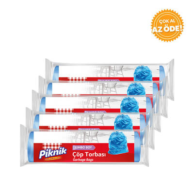 Piknik Standard Garbage Bag Jumbo Size 10 Pieces 5 Packs - 1
