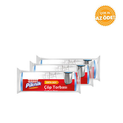 Piknik Standard Garbage Bag Medium Size 15 Packs 3 Packs - 1