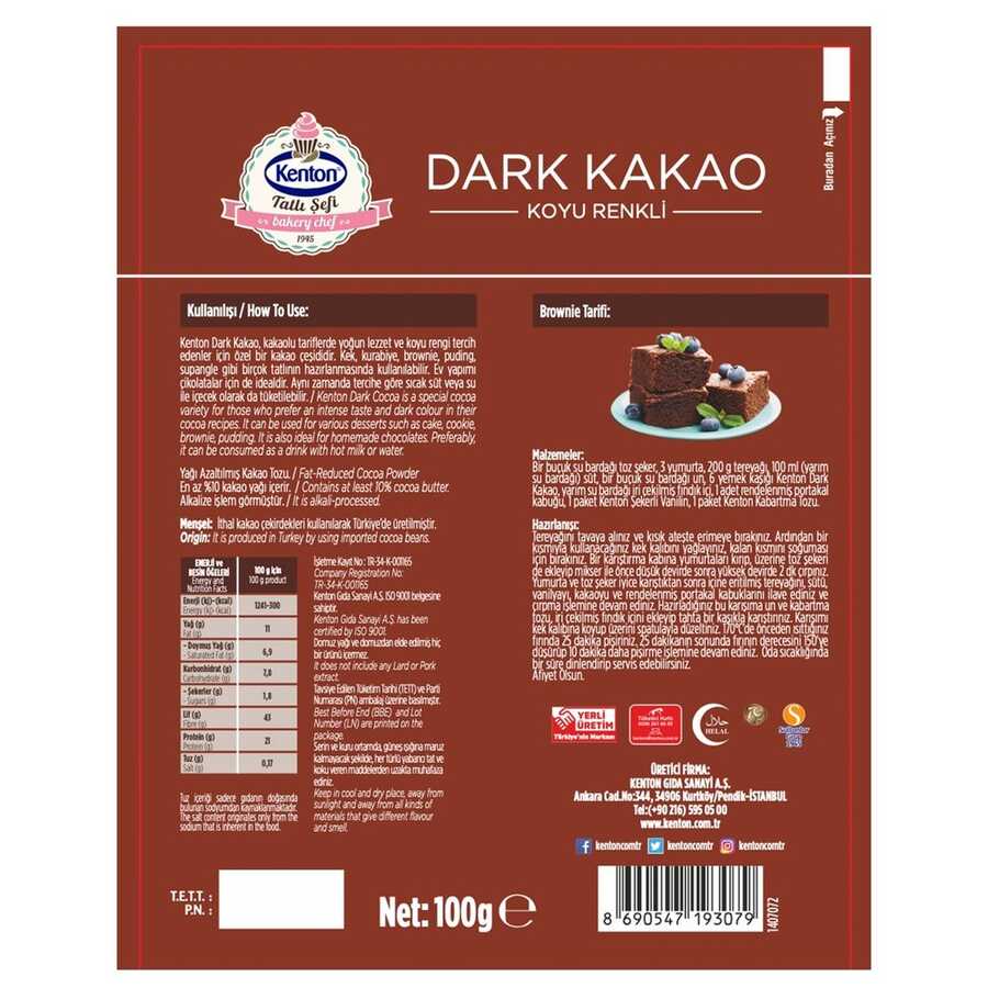 Kenton Tatli Şefi Dark Kakao 100 g