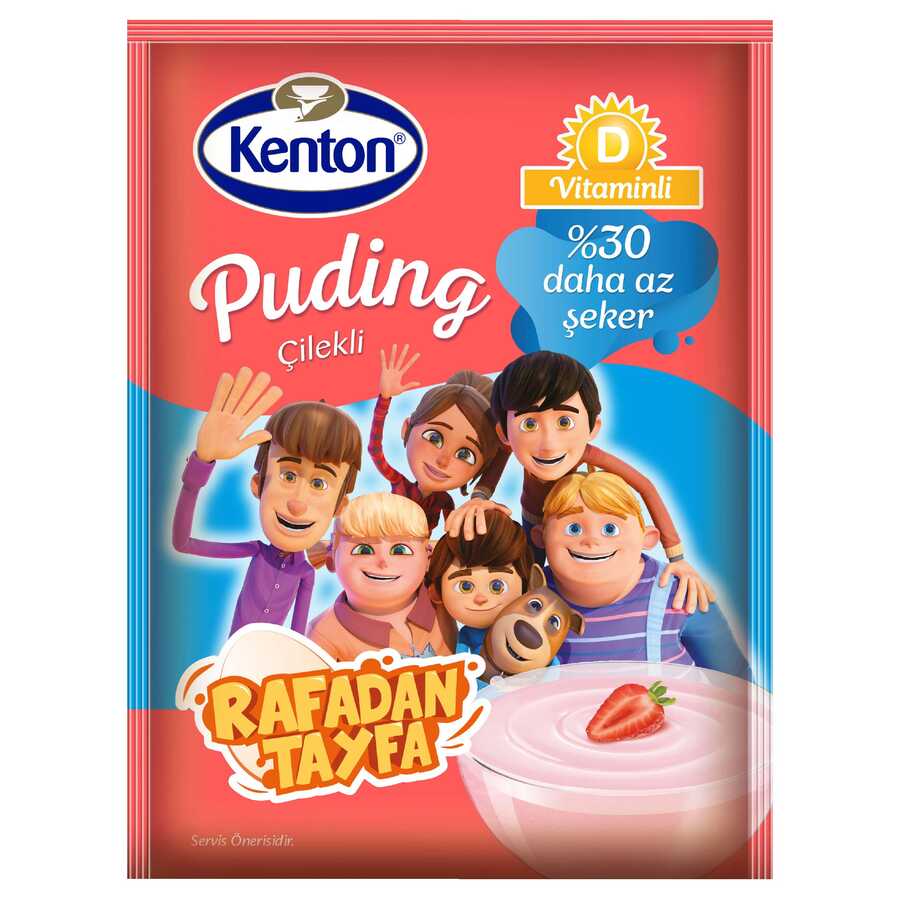 Kenton Şekeri Azaltılmış Puding - Rafadan Tayfa Çilekli 100 G