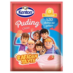 Kenton Şekeri Azaltılmış Puding - Rafadan Tayfa Çilekli 100 g - Thumbnail