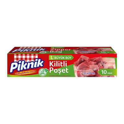 Piknik - 1396-P Piknik Zipper Bags Large Size (31*23Cm) 10 Pcs