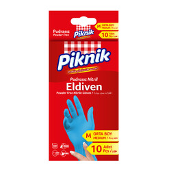 Piknik - 1576-P Piknik Powder Free Nitrile Gloves (M) 10 Pcs