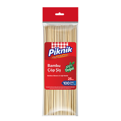Piknik Bamboo Skewers 25 Cm 100 Pcs