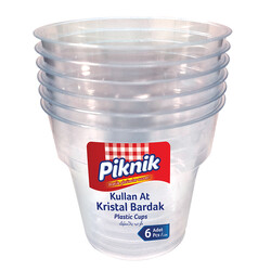 Piknik - 1482-P Piknik Transparent Lux Plastic Cups 6 Pcs