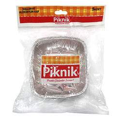 Piknik - Piknik Aşure & Sütlaç Kabı 5'li (Kapaklı)