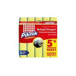 Piknik - Piknik Bulaşık Süngeri Düz Yeşil 5'Li