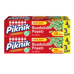 Piknik - Piknik Buzdolabı Poşeti 4 Al 3 Öde Orta Boy 20’li