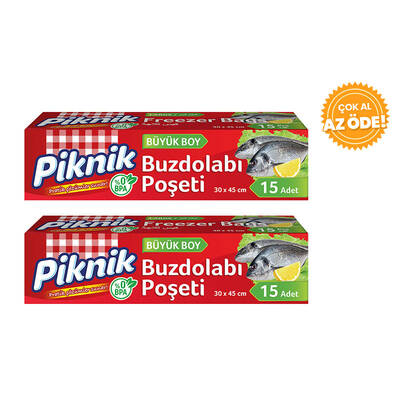Piknik Buzdolabı Poşeti Büyük Boy 15'li 2'li - 1