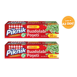 Piknik - Piknik Buzdolabı Poşeti Orta Boy 20'li 2'li