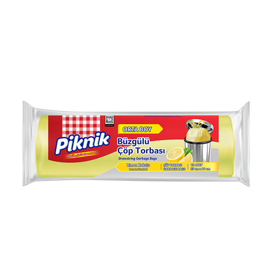Piknik Çöp Torbası Büzgülü Limon Orta(15)  - 1