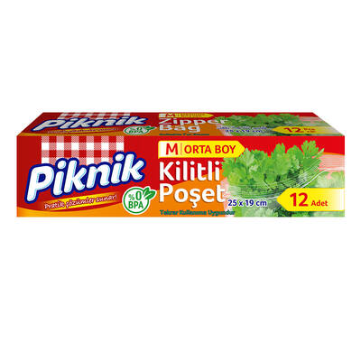 Piknik - Piknik Kilitli Poşet Orta Boy 12'li