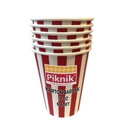 Piknik - Piknik Karton Bardak 12 OZ 6'lı