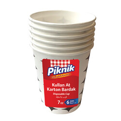 Piknik - Piknik Karton Bardak 7 OZ 6'lı