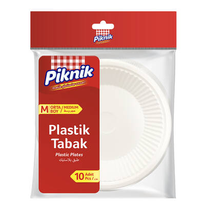 Piknik Plastik Tabak Orta Boy 10'lu - 1