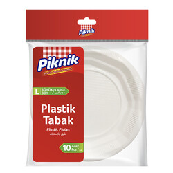 Piknik - Piknik Plastik Tabak Büyük Boy 10'lu