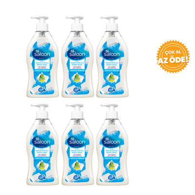Saloon Liquid Soap White Soap Scented 400 ml 6 Pieces - 1