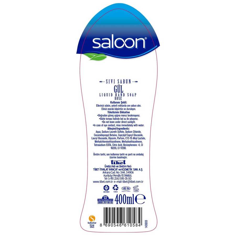 Saloon Sıvı Sabun Gül 400 ml