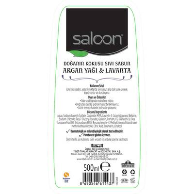 Saloon Sıvı Sabun Doğanın Kokusu ArganYağı & Lavanta 500 ml - 2